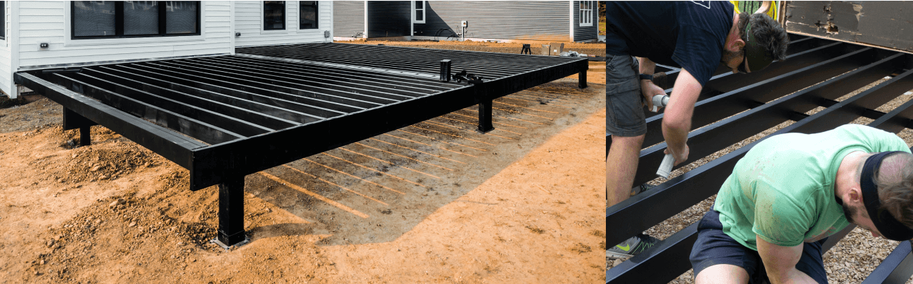 Image of steel deck framing